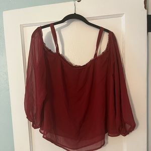 Express burgundy dress shirt